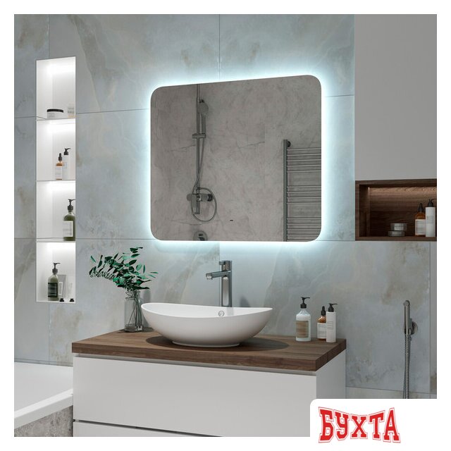 Мебель для ванных комнат Misty Зеркало Адхил 80 АДХ-02-80/70-14 5