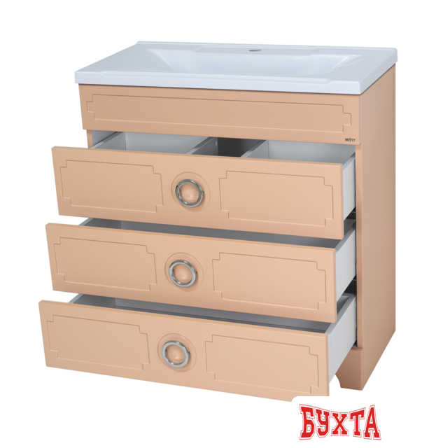 Мебель для ванных комнат Misty Атлантик - 60 Тумба напольная с 2 ящ., белая эмаль - П-Атл-01060-0112Я 2