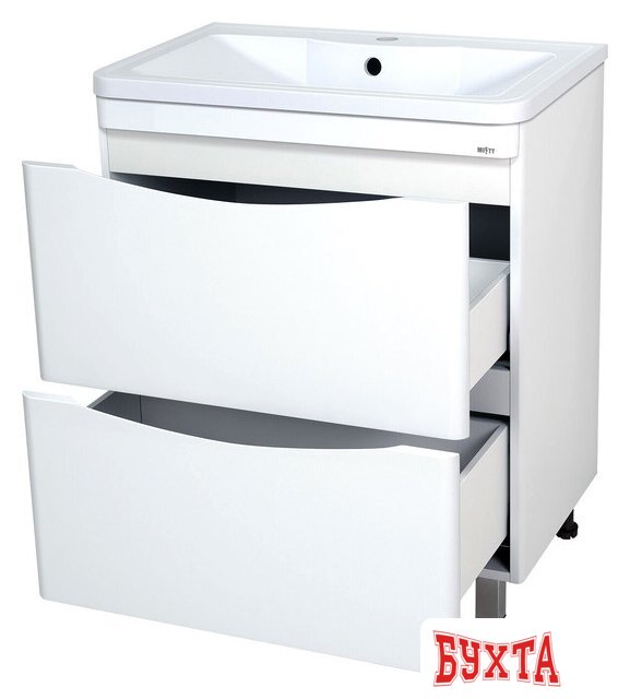 Мебель для ванных комнат Misty Атлантик - 80 Тумба напольная с 2 ящ., белая эмаль - П-Атл-01080-0112Я 3