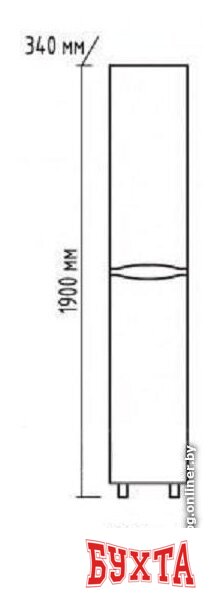 Мебель для ванных комнат Misty Венера - 35 Пенал правый белый - П-Внр05035-01П 3