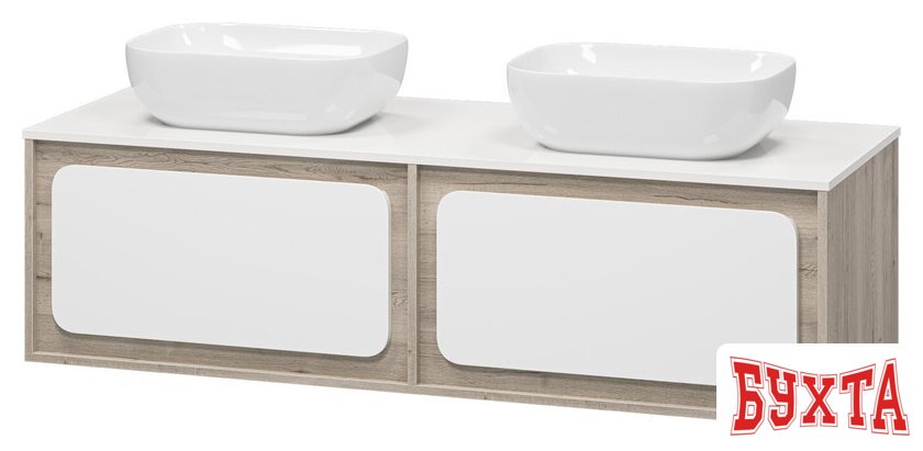 Мебель для ванных комнат Misty Тумба под умывальник Дубль 150 П-Дуб-09150-372Я 1