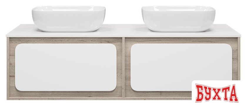 Мебель для ванных комнат Misty Тумба под умывальник Дубль 150 П-Дуб-09150-372Я 2