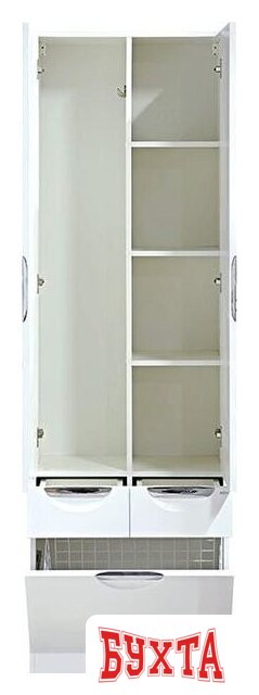 Мебель для ванных комнат Misty Орхидея - 60 Пенал + Б/К с 2 ящ., белая эмаль - П-Жас05060-011К2Я 3