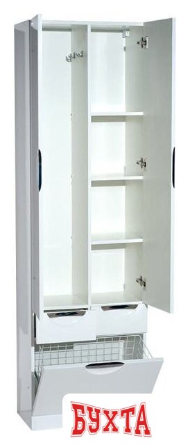 Мебель для ванных комнат Misty Орхидея - 60 Пенал + Б/К с 2 ящ., белая эмаль - П-Жас05060-011К2Я 5