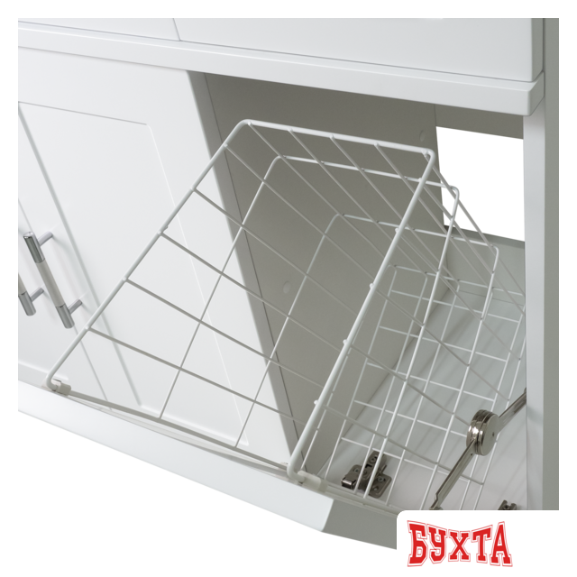 Мебель для ванных комнат Misty Купер - 90 Тумба напольная с Б/К левая, белая эмаль - П-Куп01090-012БкЛ 3