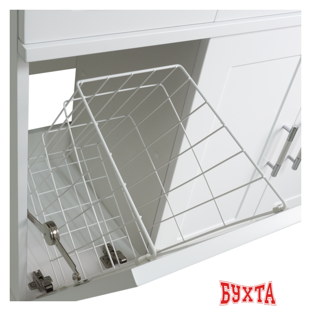 Мебель для ванных комнат Misty Купер - 90 Тумба напольная с Б/К правая, белая эмаль - П-Куп01090-012БкП 3