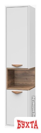 Мебель для ванных комнат Brevita Шкаф-пенал для ванной Bergen 35 BER-05035-01-19-ПоЛ (белый/темное дерево) 1