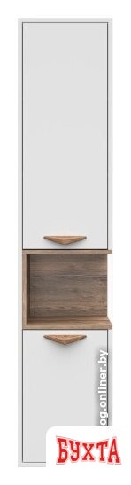Мебель для ванных комнат Brevita Шкаф-пенал для ванной Bergen 35 BER-05035-01-19-ПоЛ (белый/темное дерево) 2