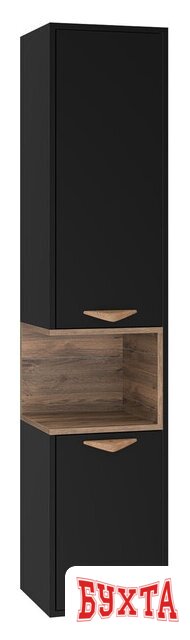 Мебель для ванных комнат Briz Шкаф-пенал Bergen 35 BER-05035-02-19-ПоП (правый, черный/темное дерево) 1