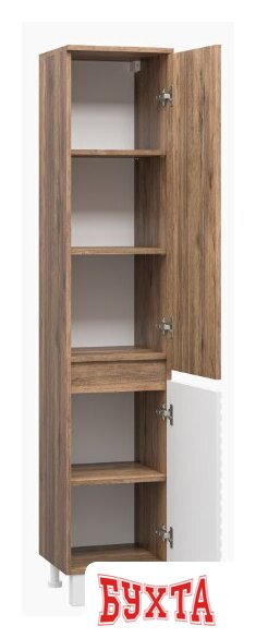 Мебель для ванных комнат Brevita Шкаф-пенал Dakota 35 DAK-050350-19/01П (белый/темное дерево) 3