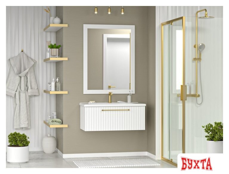 Мебель для ванных комнат Brevita Тумба под умывальник Alicante 90 ALI-09090-0101Я 5