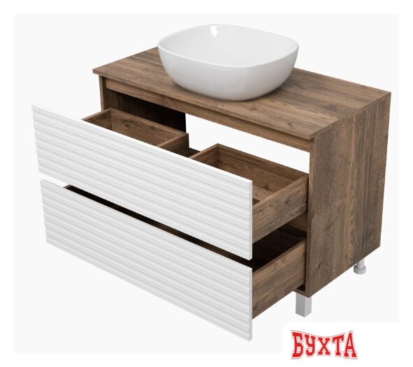 Мебель для ванных комнат Brevita Тумба под умывальник Dakota 100 DAK-07100-19/01-2Я 3