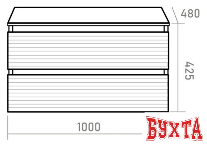 Мебель для ванных комнат Brevita Тумба под умывальник Dakota 100 DAK-09100-19/02-2Я 5