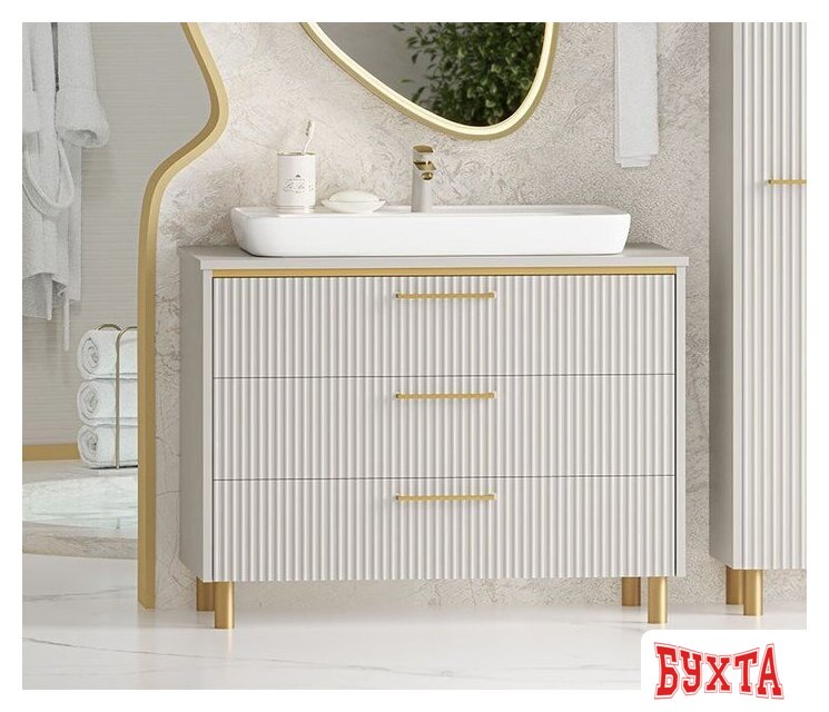 Мебель для ванных комнат Brevita Elche 100 ELC-0100-0302Я (серый кашемир) 1