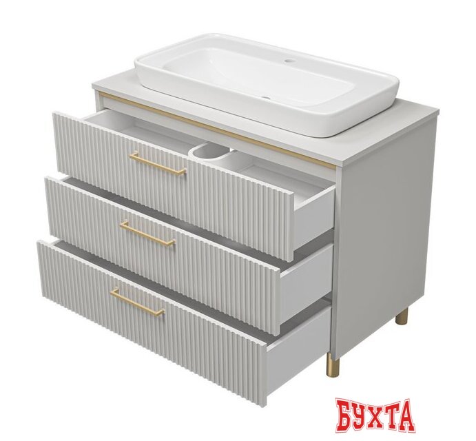 Мебель для ванных комнат Brevita Elche 100 ELC-0100-0302Я (серый кашемир) 5