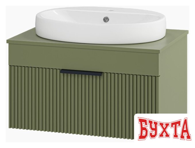 Мебель для ванных комнат Brevita Тумба под умывальник Enfida 70 ENF-06070-0841Я (зеленый матовый) 1