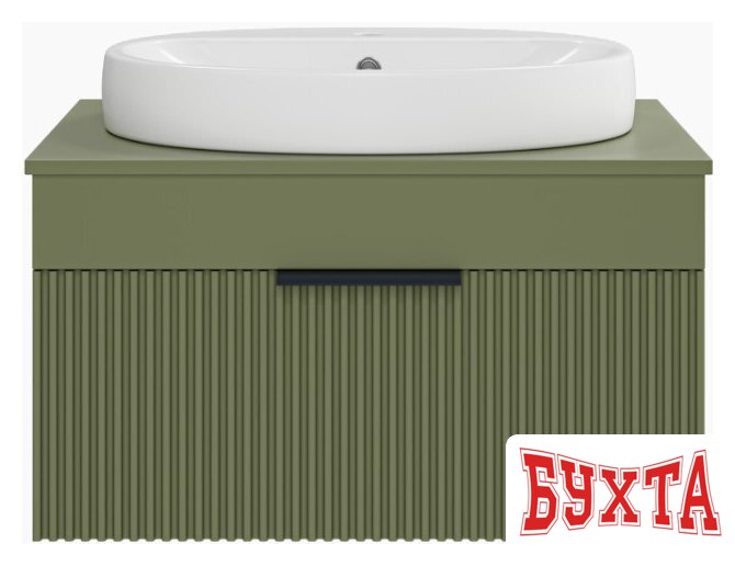 Мебель для ванных комнат Brevita Тумба под умывальник Enfida 70 ENF-06070-0841Я (зеленый матовый) 2