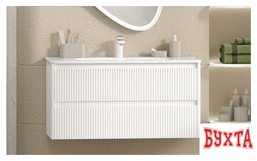 Мебель для ванных комнат Brevita Тумба под умывальник Riva 100 RIV-07100-0102Я 1