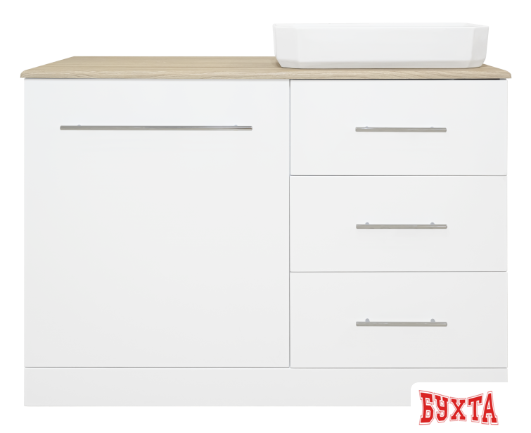 Мебель для ванных комнат Misty Респект -110 Тумба с 3 ящ. под стиральную машину правая - Э-Рес01110-13ЯП 1