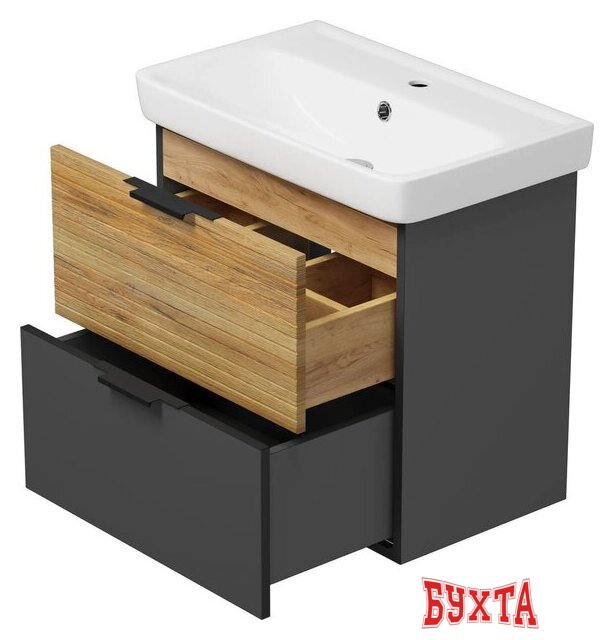 Мебель для ванных комнат Misty Тумба под умывальник Форест 60 Э-Фор-09060-0219-2Я+БП-э0002705 4