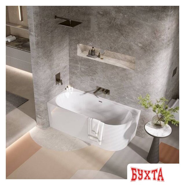 Ванна Polimat Sola 160x75 R (пристенная, белый) 2