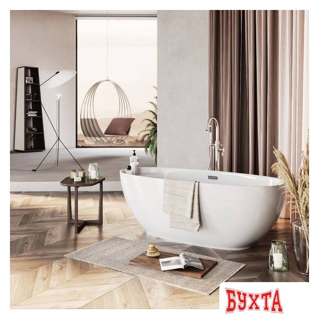 Ванна Polimat Kivi 165x75 (отдельностощая, белый) 2