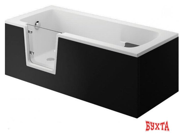 Фронтальный экран под ванну Polimat Vovo 00626 (140x54, черный) 2