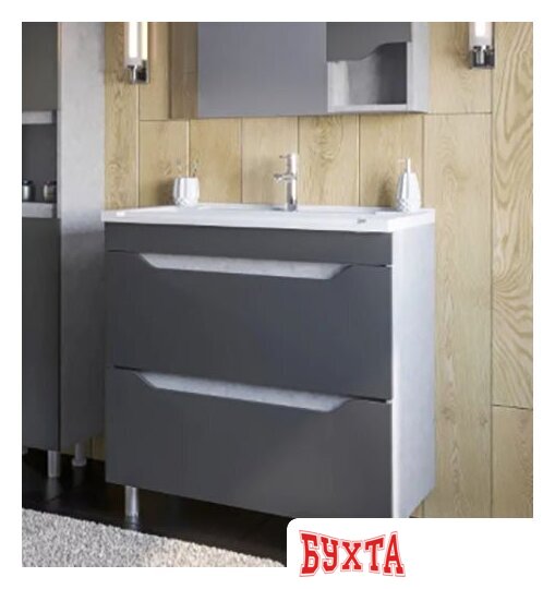 Мебель для ванных комнат Axus Тумба под умывальник Фламини 65 (2 ящика, цемент) 1