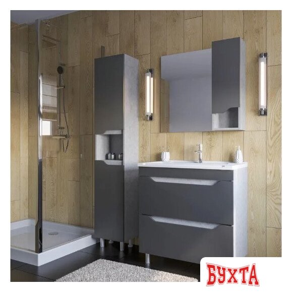 Мебель для ванных комнат Axus Тумба под умывальник Фламини 65 (2 ящика, цемент) 3