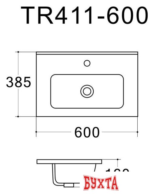 Умывальник Uptrend Charo 60 (глянцевый белый) 3