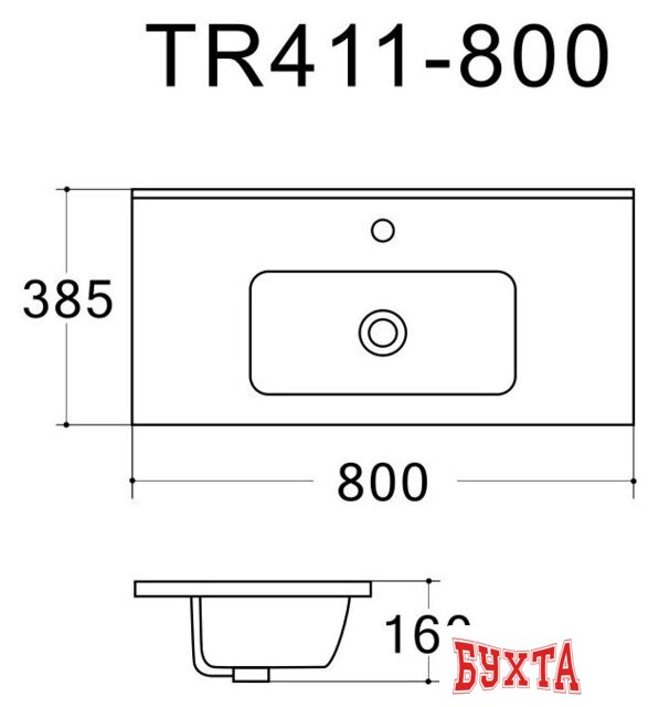 Умывальник Uptrend Charo 80 (глянцевый белый) 4