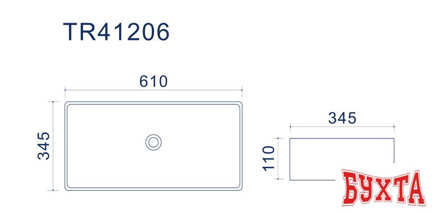 Умывальник Uptrend Athena глянцевый белый 3