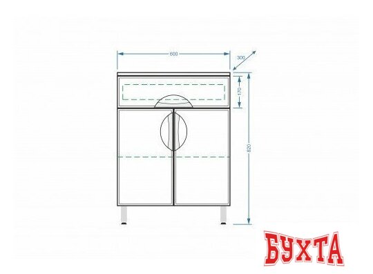 Мебель для ванных комнат Vako Тумба Ника 600 15505 3