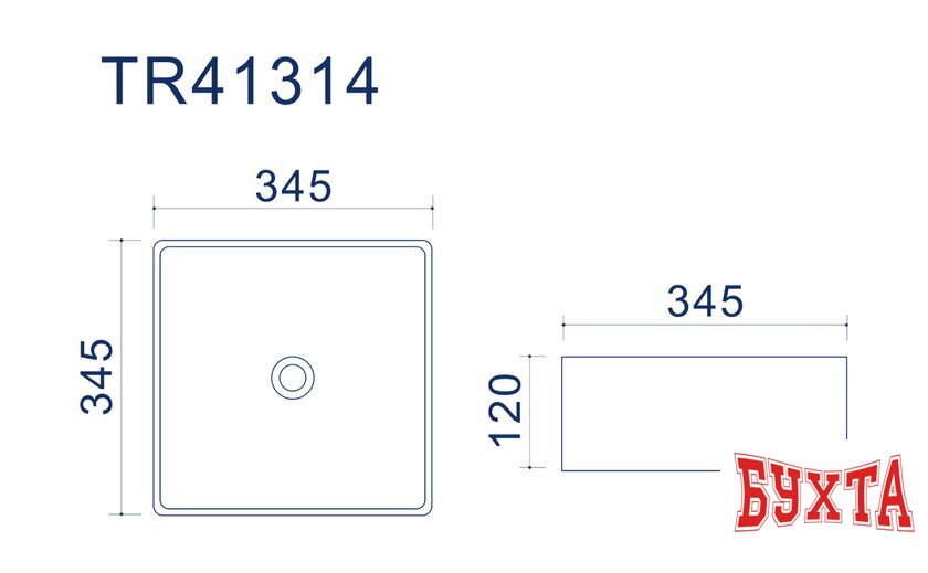 Умывальник Uptrend Roma Square (жемчужно белый) 2