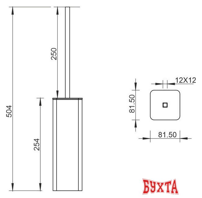 Ершик для унитаза Whitecross Cubo CU2476GLB (брашированное золото) 2
