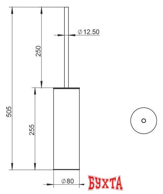Ершик для унитаза Whitecross Ergo ER2276GLB (брашированное золото) 2