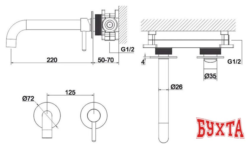 Смеситель Whitecross Y Y1215GLB (брашированное золото) 3