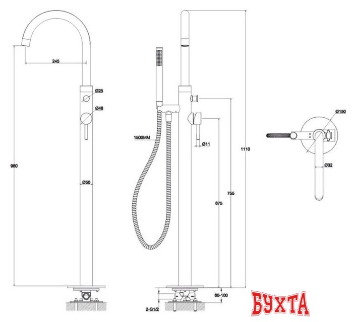 Смеситель Whitecross Y Y1233GLB (брашированное золото) 3