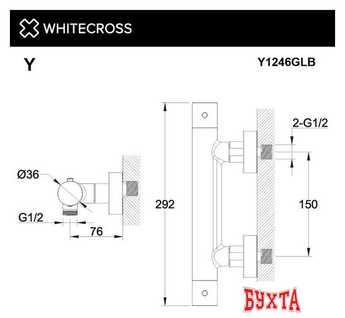 Смеситель Whitecross Y1246GLB (брашированное золото) 3