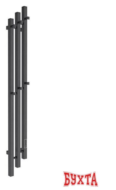 Полотенцесушитель Маргроид Ferrum Inaro 3 Cascade СНШ профильный 150*6*12 Черный матовый, скрытого монтажа, таймер справа