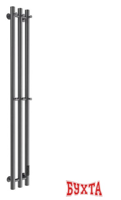 Полотенцесушитель Маргроид Ferrum Inaro СНШ 150*6*12 Графит, скрытого монтажа, таймер справа (6 крючков)
