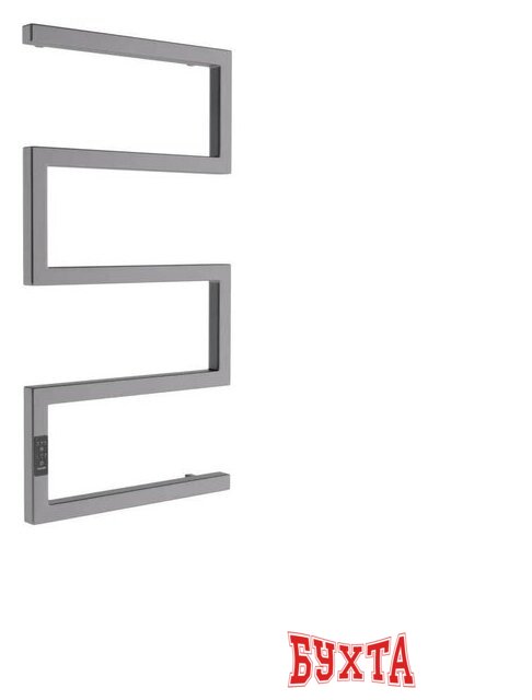 Полотенцесушитель Маргроид Ferrum Snake СНШ профильный 80*50 Графит, скрытого монтажа, таймер слева