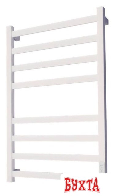 Полотенцесушитель Маргроид Ferrum Вид 81/10 СНШ профильный (перекладины 30x10, 4+4) 80/50 Белый матовый, скрытого монтажа, таймер справа