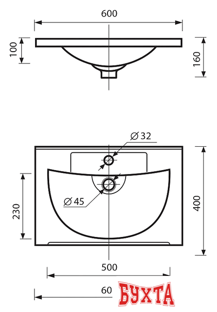Умывальник Misty Evva 60 Р-Евв14060-Д 4