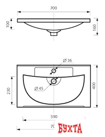 Умывальник Misty Evva 70 Р-Евв14070-Д 4
