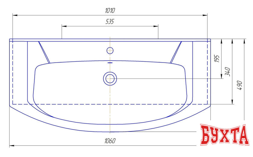 Умывальник Kirovit Элеганс 1050 3