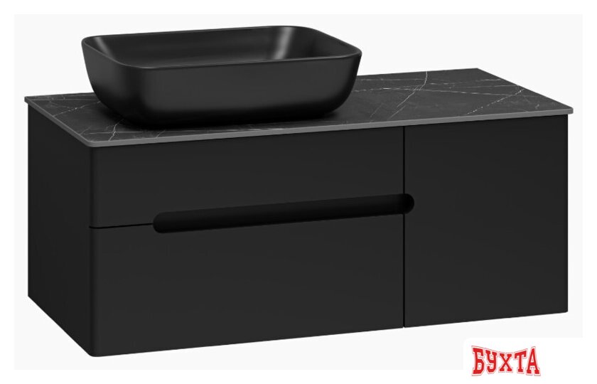 Мебель для ванных комнат Misty Тумба под умывальник Роял 100 П-Роя-01100-021П2Я (подвесная, черный) 1