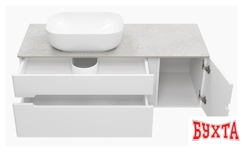 Мебель для ванных комнат Misty Тумба под умывальник Роял 120 П-Роя-01120-011П2Я (подвесная, белый) 2