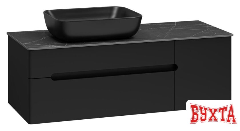 Мебель для ванных комнат Misty Тумба под умывальник Роял 120 П-Роя-01120-021П2Я (подвесная, черный) 2