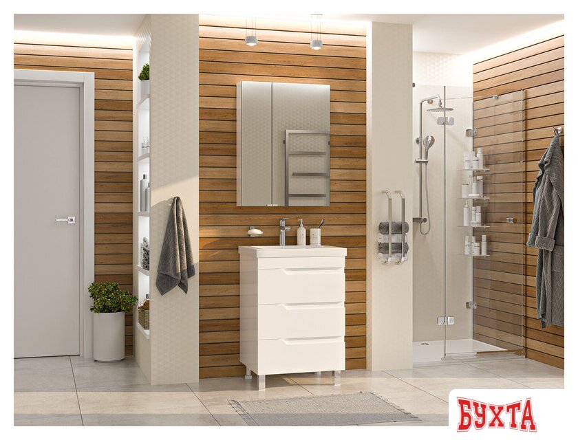 Мебель для ванных комнат Misty Тумба под умывальник Софт 60 П-Соф-01060-0113Я 5